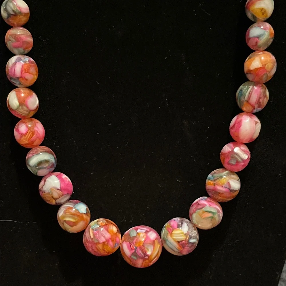 Hand Crafted Multicolor Beaded Necklace - Picture 2 of 5